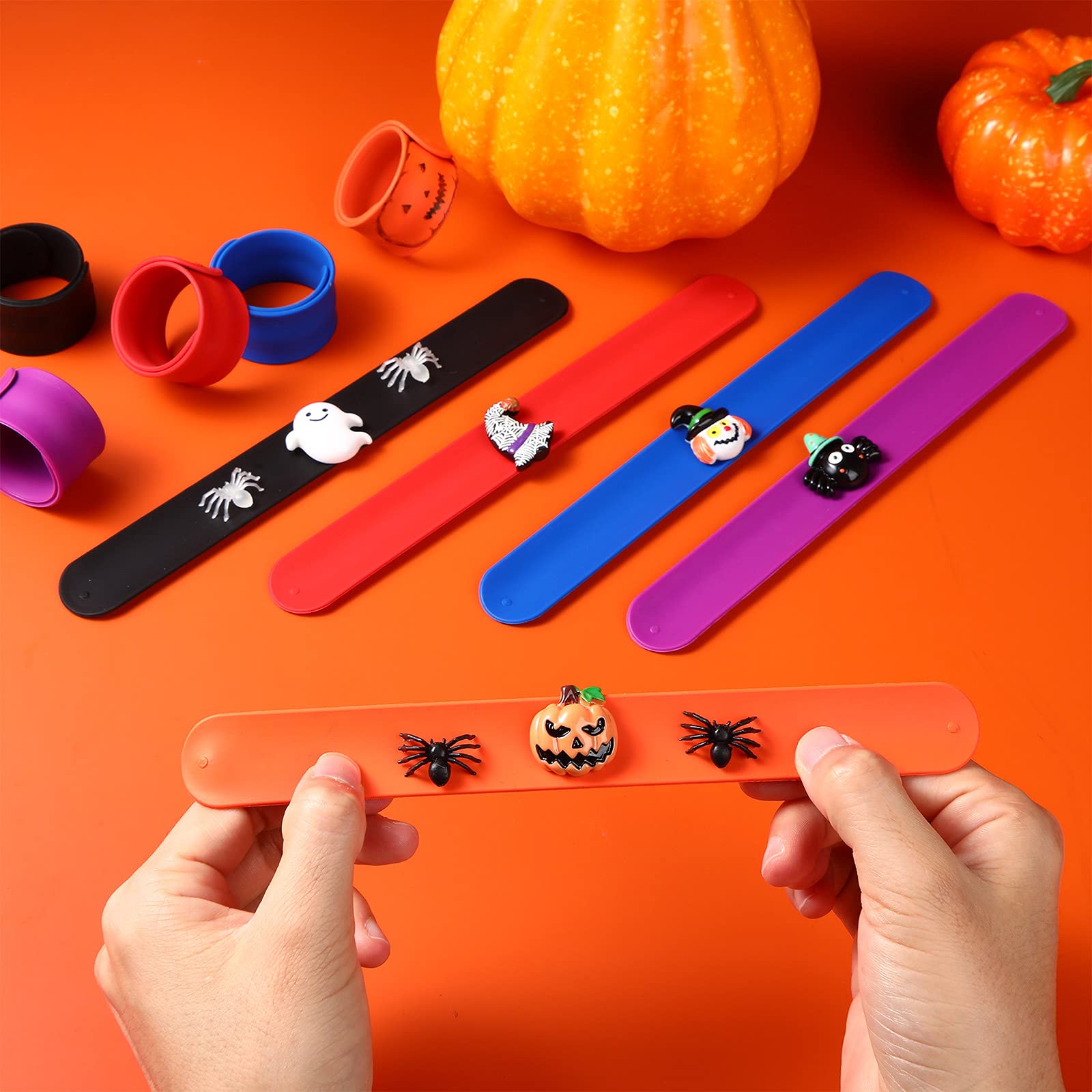 Amazon | 24ピース スラップブレスレット 子供用 DIY レインボー